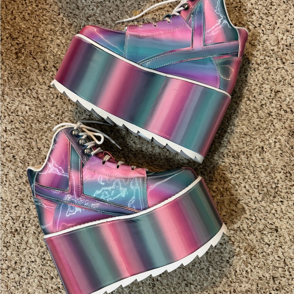 Rainbow Rave Dollz Kill Platform Sneakers